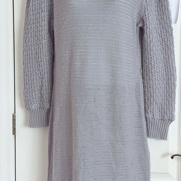 Vintage SEARS wool blend grey knit dress M @Z - Picture 8 of 15